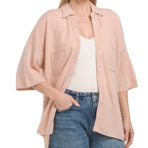 NWT NAKED CASHMERE blush Cashmere Rue Shirt Size US L